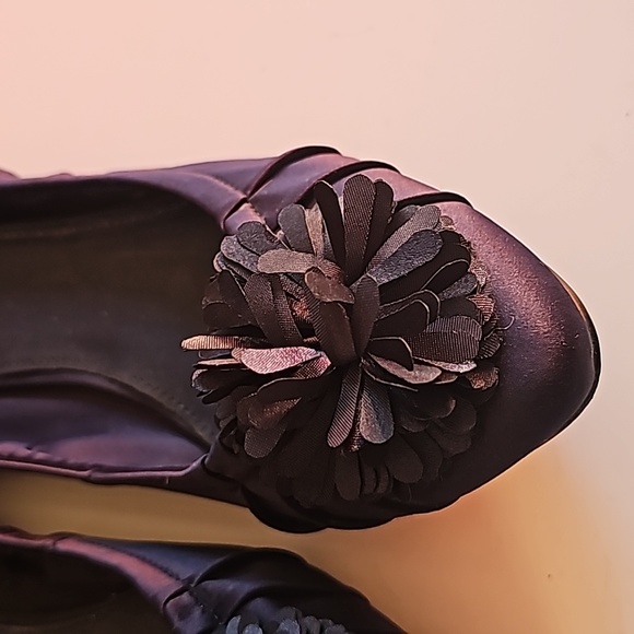 Satin Navy blue flats - Picture 2 of 3